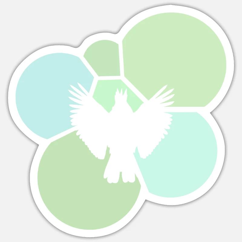 Oiseau, Perroquet, Cacatoès - Sticker taille S (10 x 10 cm) - blanc mat