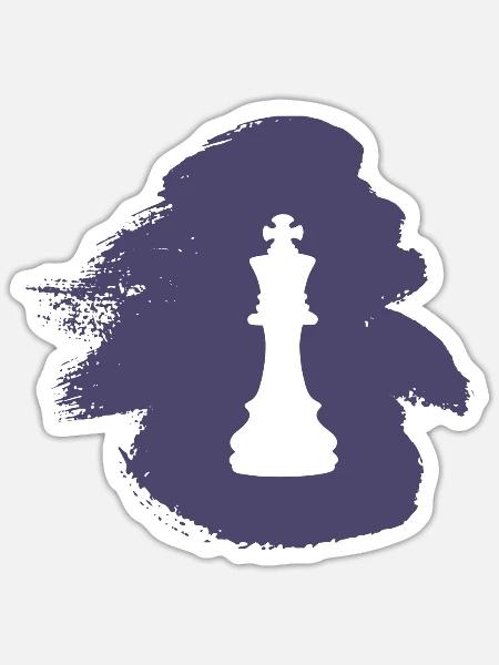 Schachbrett Schachspieler Schach - Sticker Größe S (10 x 10 cm) - Mattweiß