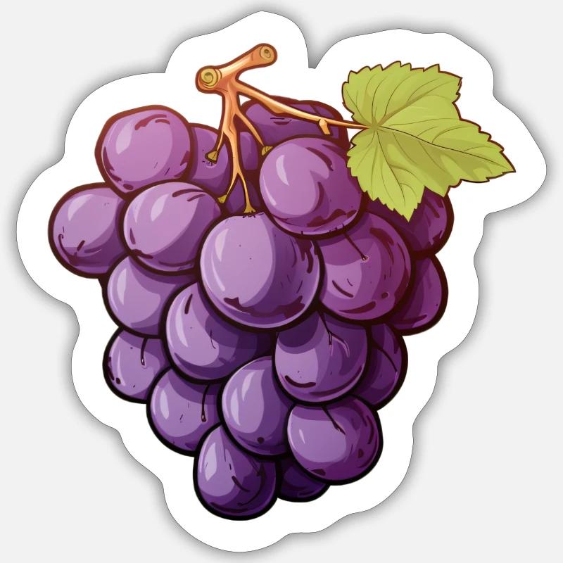 Weintraube oder dunkle Rebe Sticker Größe S (10 x 10 cm)