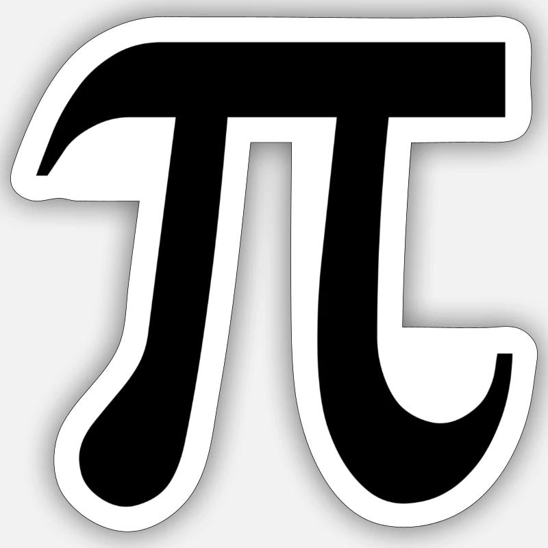 pi π - Sticker taille S (10 x 10 cm) - blanc mat