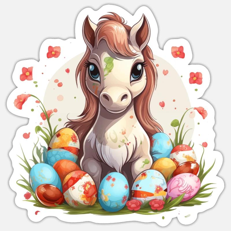 Easter eggs with bangs Sticker size S (10 x 10 cm)