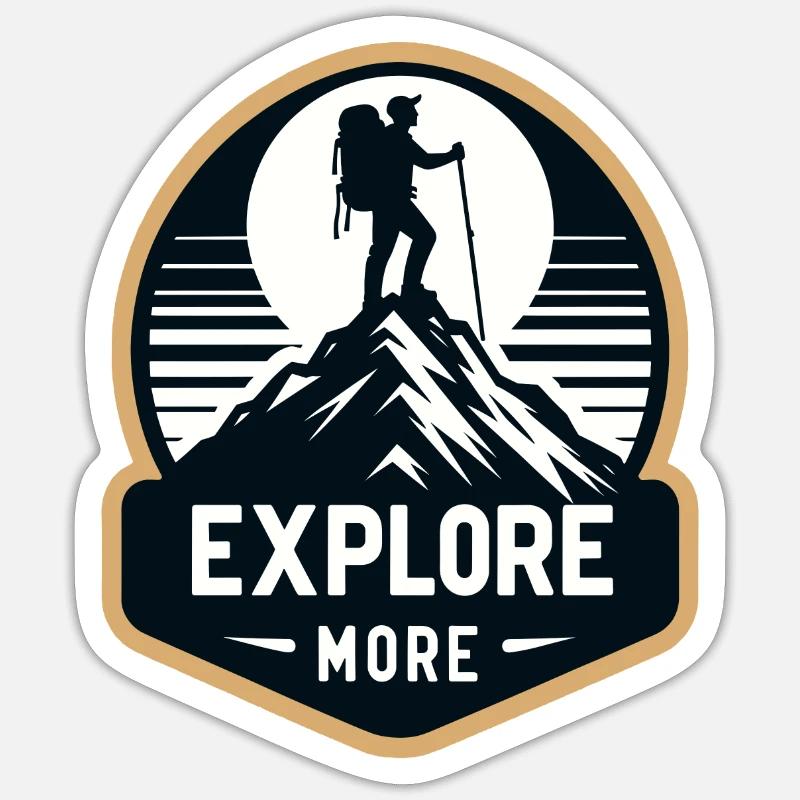 Explore more - Wanderer - Sticker Größe S (10 x 10 cm) - Mattweiß