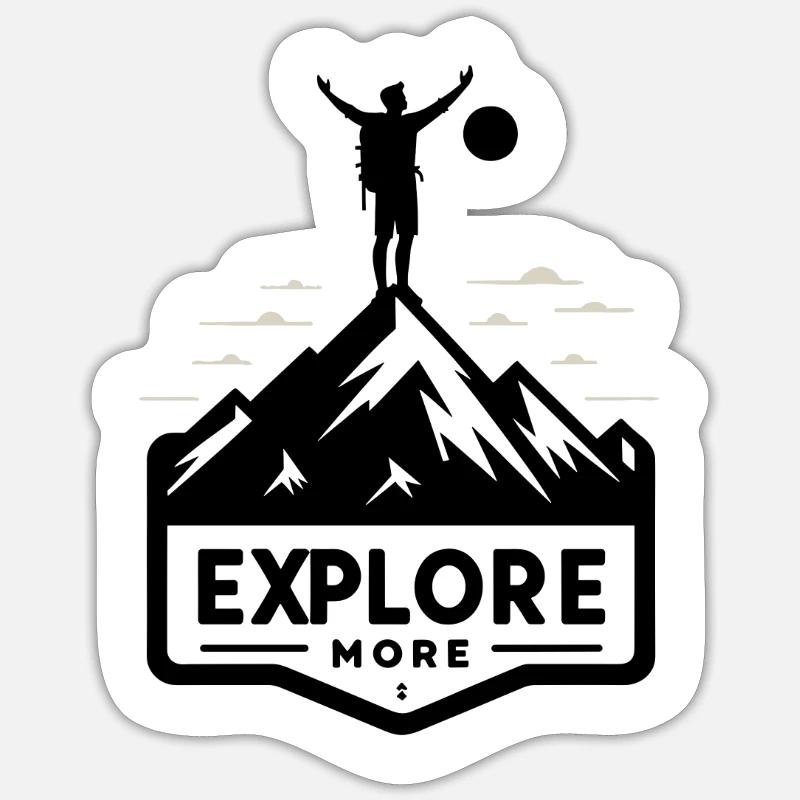 En savoir plus - Wanderer - Sticker taille S (10 x 10 cm) - blanc mat