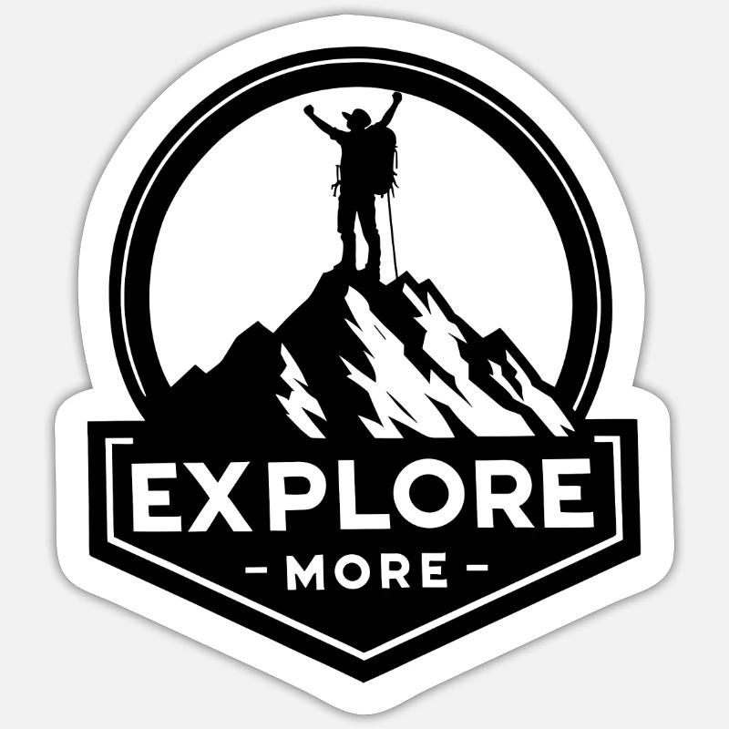 Explore more - Wanderer - Sticker Größe S (10 x 10 cm) - Mattweiß