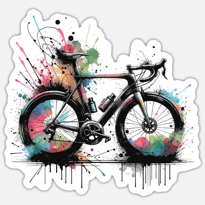 Bicycle Spray Paints Splash Sticker size S (10 x 10 cm)