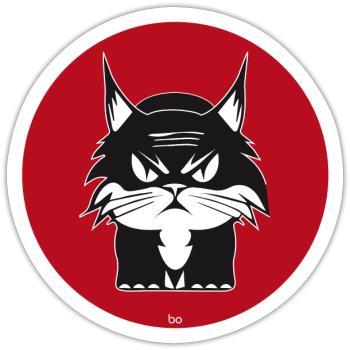 Cat/Katze Japan Bo-Grafik - Sticker Größe S (10 x 10 cm) - Mattweiß - Vorne