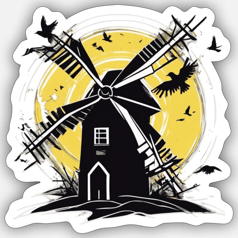 Dark Windmill Sticker Größe S (10 x 10 cm)