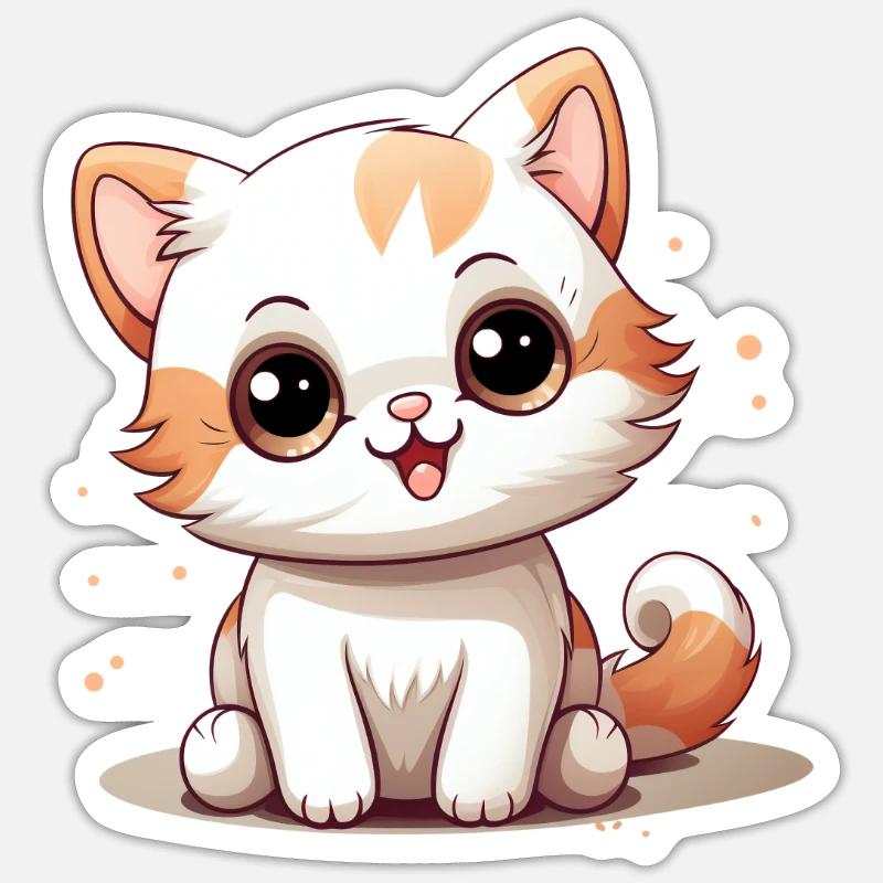 Chat Logo Chat Mignon Sticker taille S (10 x 10 cm)