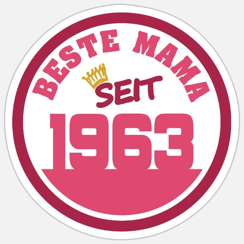 Maman 1963 - Sticker taille S (10 x 10 cm) - blanc mat
