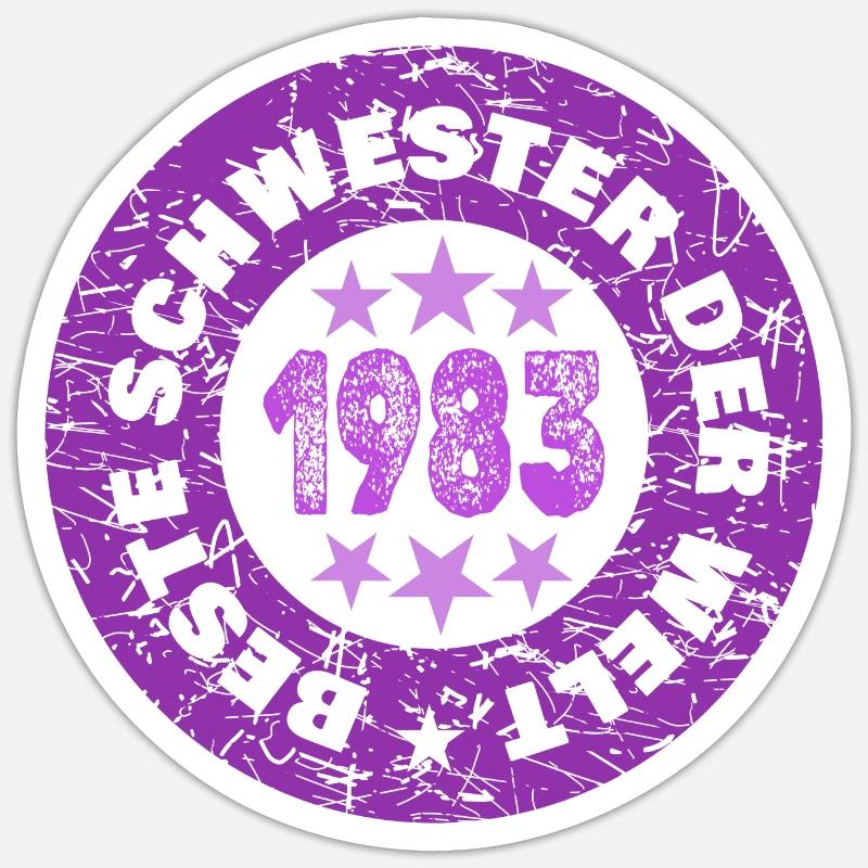 Année 1983 - Sticker taille S (10 x 10 cm) - blanc mat