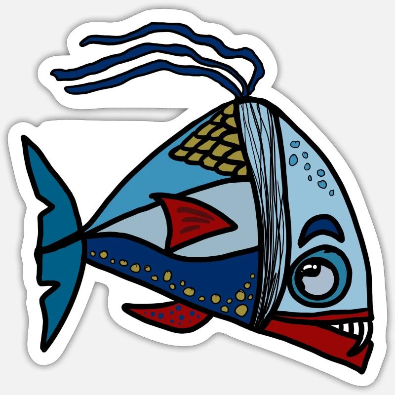 Fisch - Sticker Größe S (10 x 10 cm) - Mattweiß