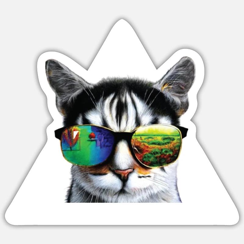 Cool Cat - Sticker size S (10 x 10 cm) - white matte