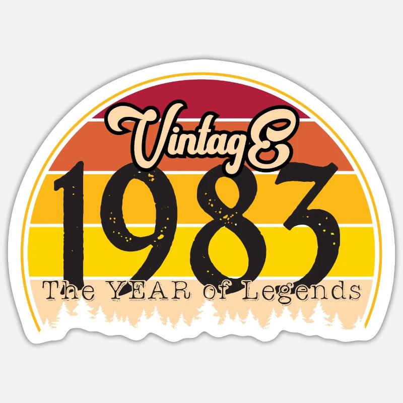 Millésime 1983 - Sticker taille S (10 x 10 cm) - blanc mat