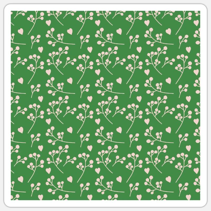 Blume-Blatt-Muster Flower Leaf Pattern - Sticker size S (10 x 10 cm) - white matte