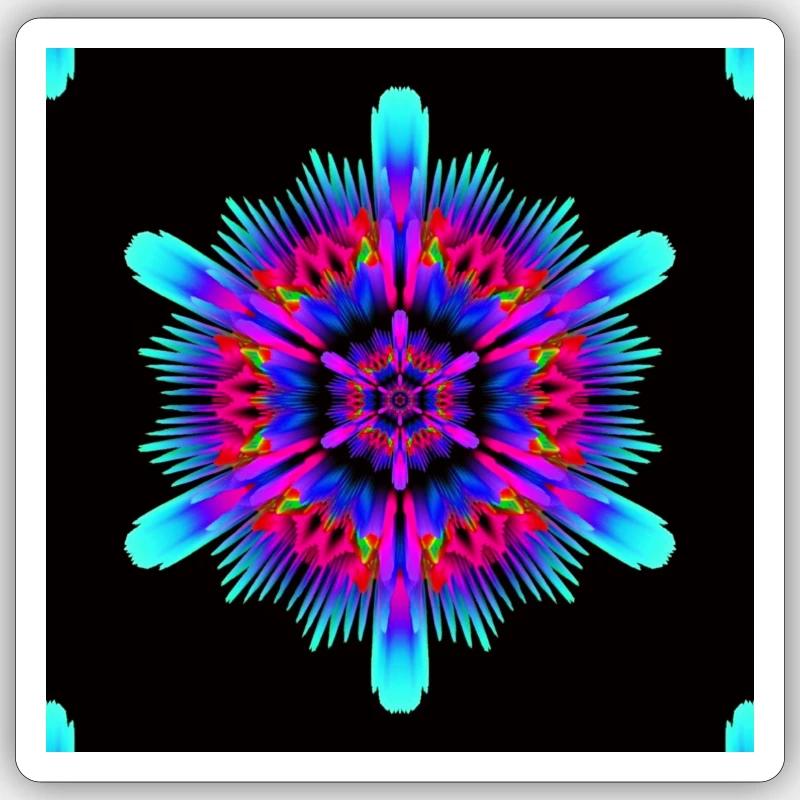 Flowerpower (Pouvoir des fleurs) - Sticker taille S (10 x 10 cm) - blanc mat