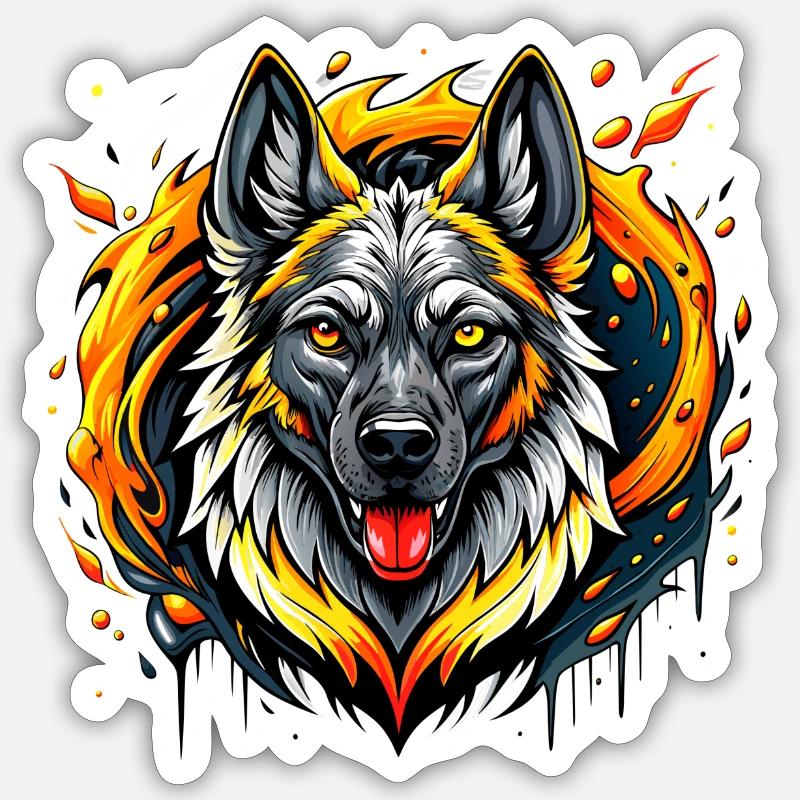 Schäferhund Sticker Größe S (10 x 10 cm)