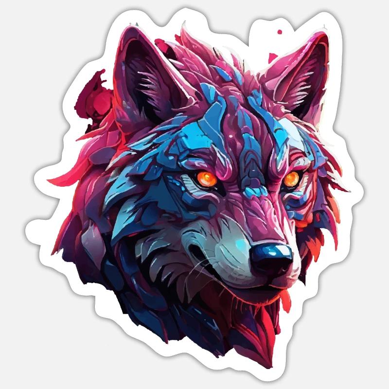 Wolf - Sticker size S (10 x 10 cm) - white matte