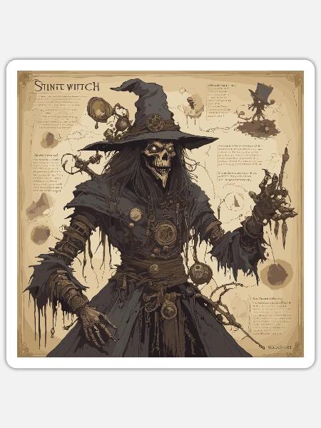 Hexenhandbuch / Zauberbuch / Halloween / Herbst - Sticker Größe S (10 x 10 cm) - Mattweiß
