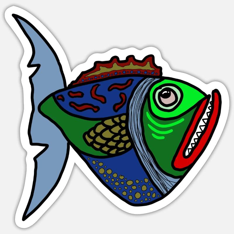 Fisch - Sticker Größe S (10 x 10 cm) - Mattweiß
