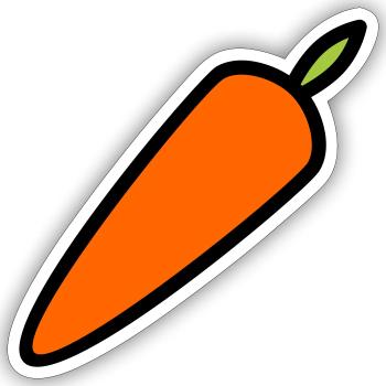 Carotte ou carotte - Sticker taille S (10 x 10 cm) - blanc mat - Devant