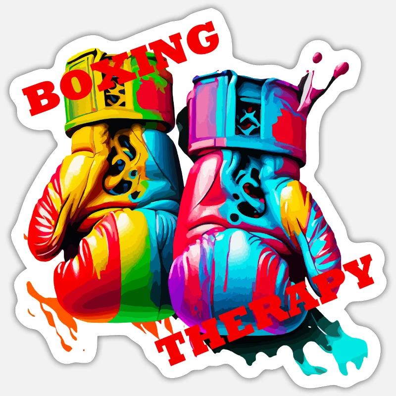 Boxing Therapy - Sticker size S (10 x 10 cm) - white matte