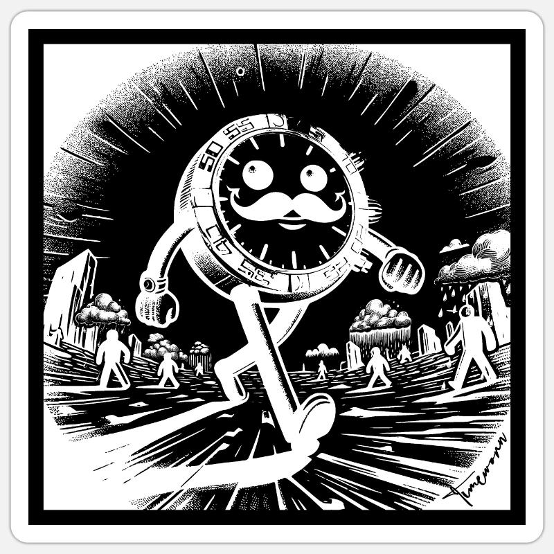 Mr. Breitgrin - Noir - Sticker taille S (10 x 10 cm) - blanc mat