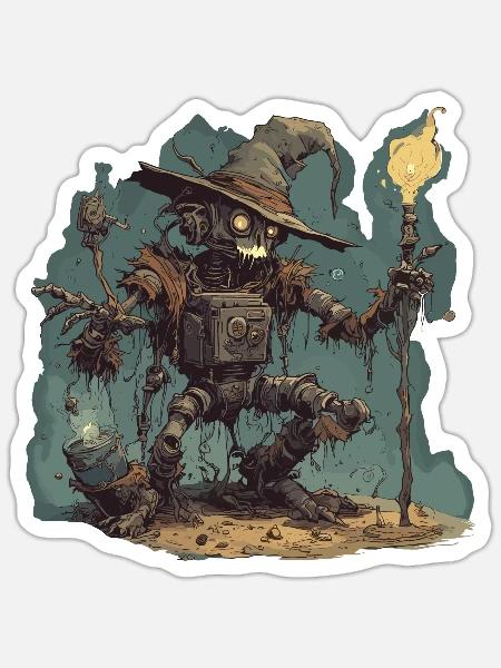 Hexenhandbuch / Zauberbuch / Halloween / Herbst - Sticker Größe S (10 x 10 cm) - Mattweiß