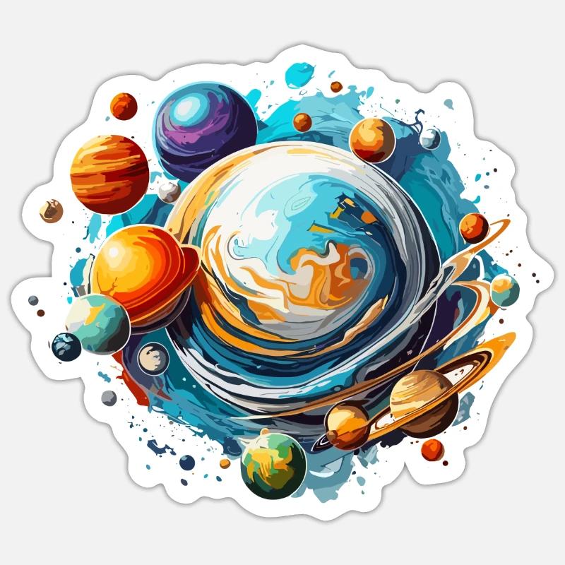 Planets / Solar System / Space / Galaxy Sticker size S (10 x 10 cm)