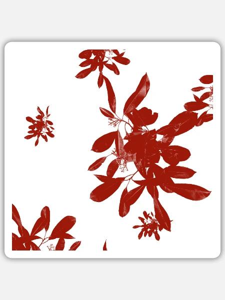 Blätter Design - Sticker Größe S (10 x 10 cm) - Mattweiß