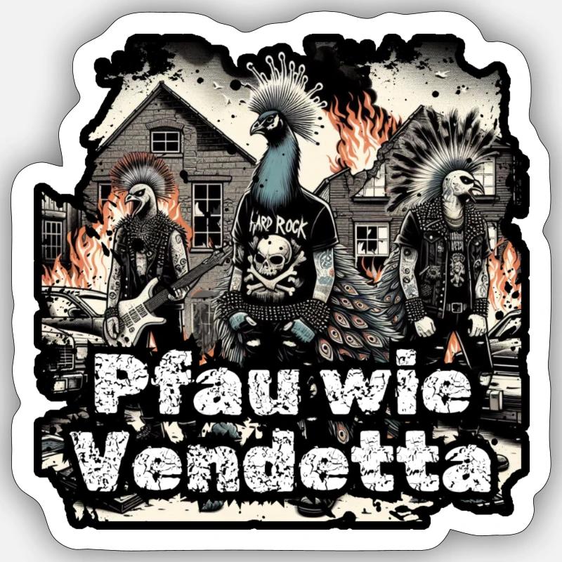 Paon comme Vendetta Sticker taille S (10 x 10 cm)