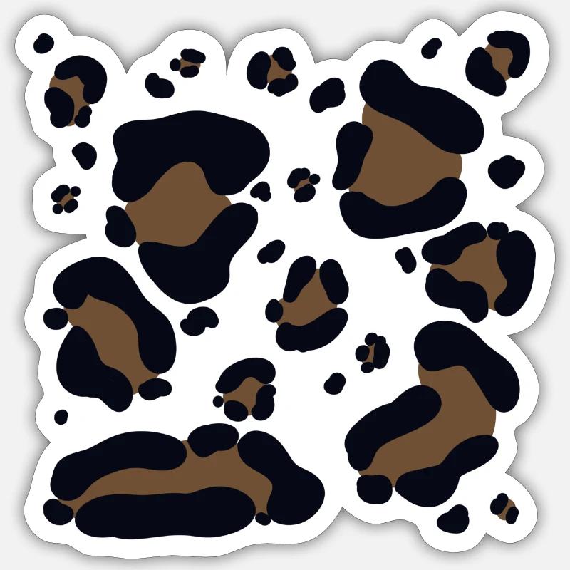 Leopard - Sticker Größe S (10 x 10 cm) - Mattweiß