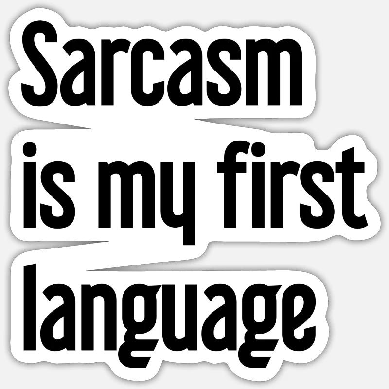 Sarcasme Pro - Sticker taille S (10 x 10 cm) - blanc mat