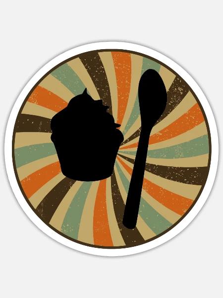 Muffin Törtchen - Sticker Größe S (10 x 10 cm) - Mattweiß