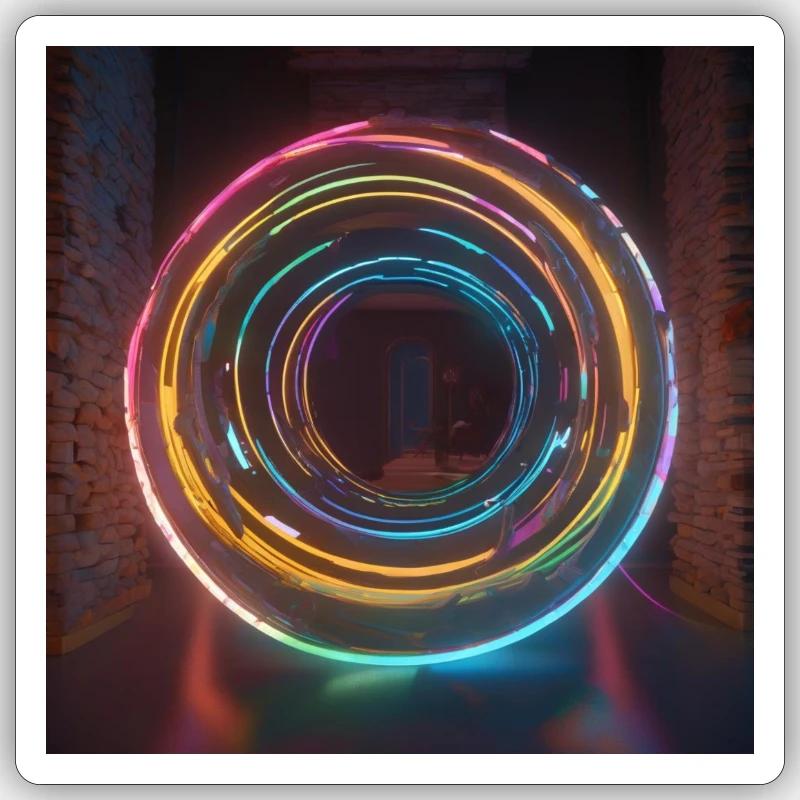 Neon Circles - Sticker size S (10 x 10 cm) - white matte