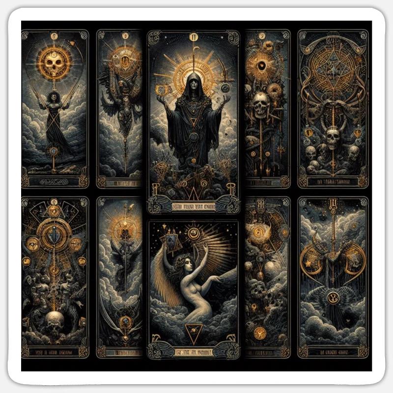 Tarot Ombres et Anges - Sticker taille S (10 x 10 cm) - blanc mat