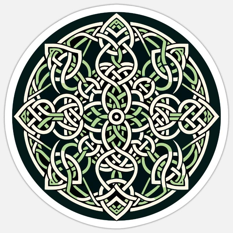 Entrelacs celtiques éternels Mandala Art 2 - Sticker taille S (10 x 10 cm) - blanc mat