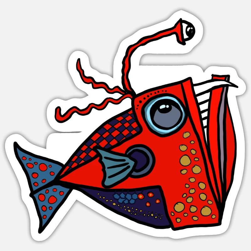 Fisch - Sticker Größe S (10 x 10 cm) - Mattweiß