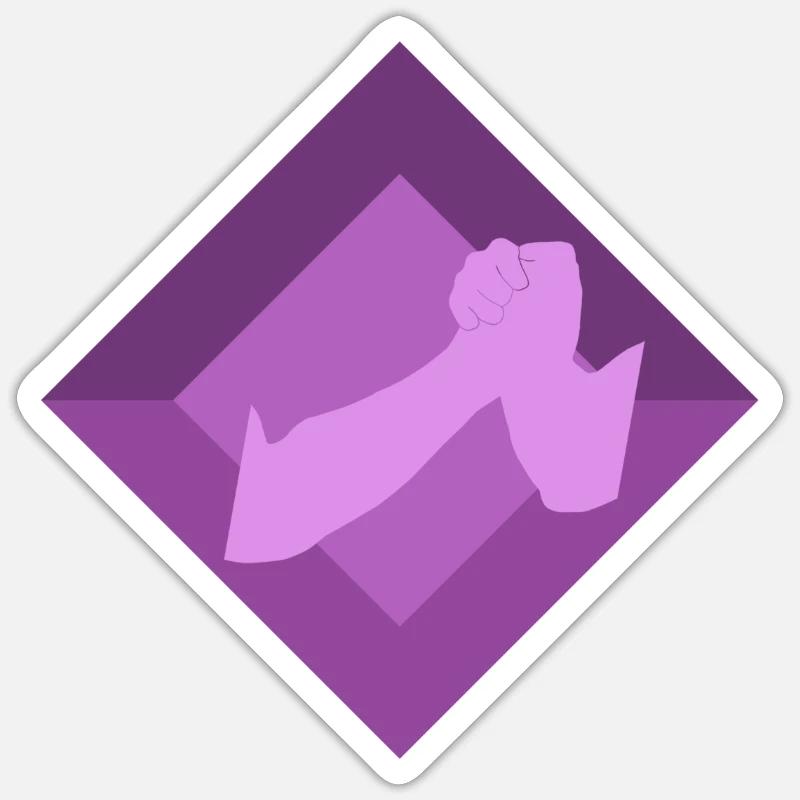 Bras de fer, Développé couché, Bras de fer - Sticker taille S (10 x 10 cm) - blanc mat