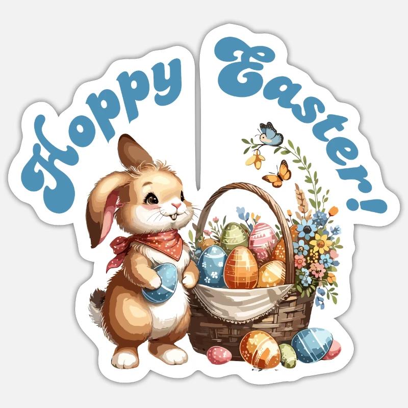 Hoppy Easter - Sticker size S (10 x 10 cm) - white matte