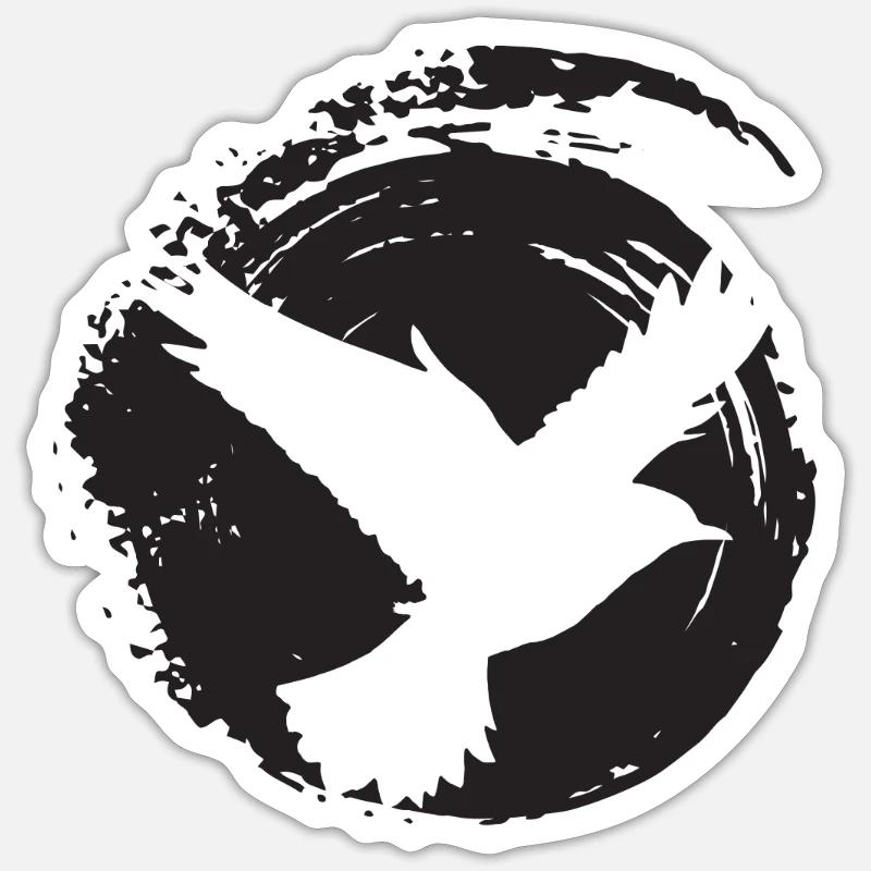 Ailes, Volée D’oiseaux, Ailes - Sticker taille S (10 x 10 cm) - blanc mat