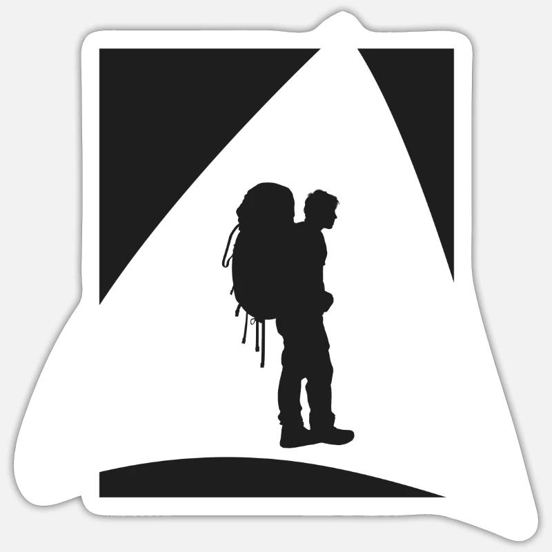 Rucksack Pilger Backpacker Sticker Größe S (10 x 10 cm)
