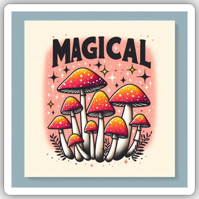 Magical mushrooms! Liberty Cap Toadstool Magic Sticker size S (10 x 10 cm)