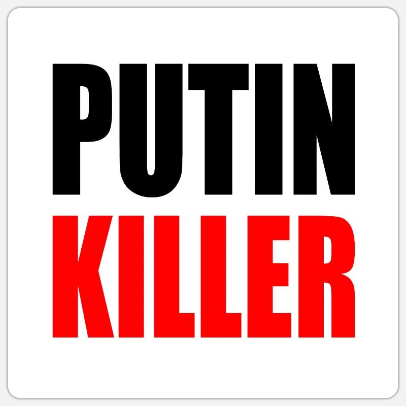 Putin killer - Sticker Größe S (10 x 10 cm) - Mattweiß