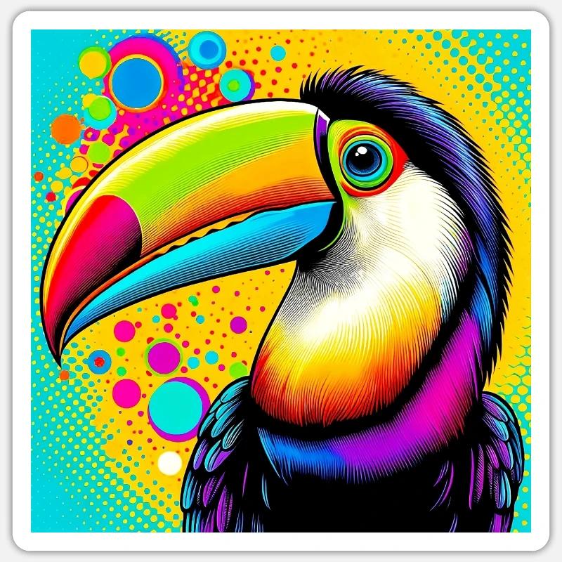 Toucan Pop Art - Sticker size S (10 x 10 cm) - white matte