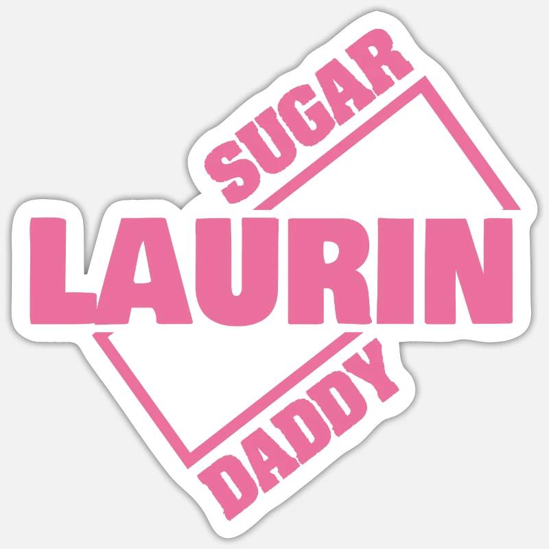 Laurin : Sugar Daddy - Sticker taille S (10 x 10 cm) - blanc mat