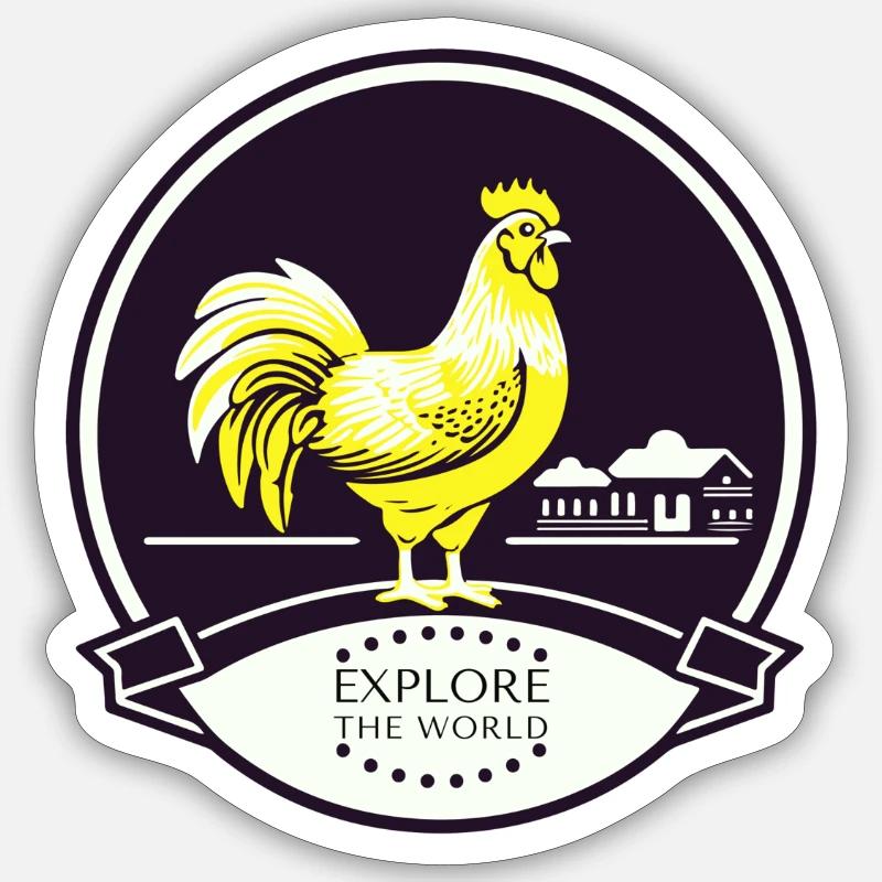 POULET DORÉ - Sticker taille S (10 x 10 cm) - blanc mat