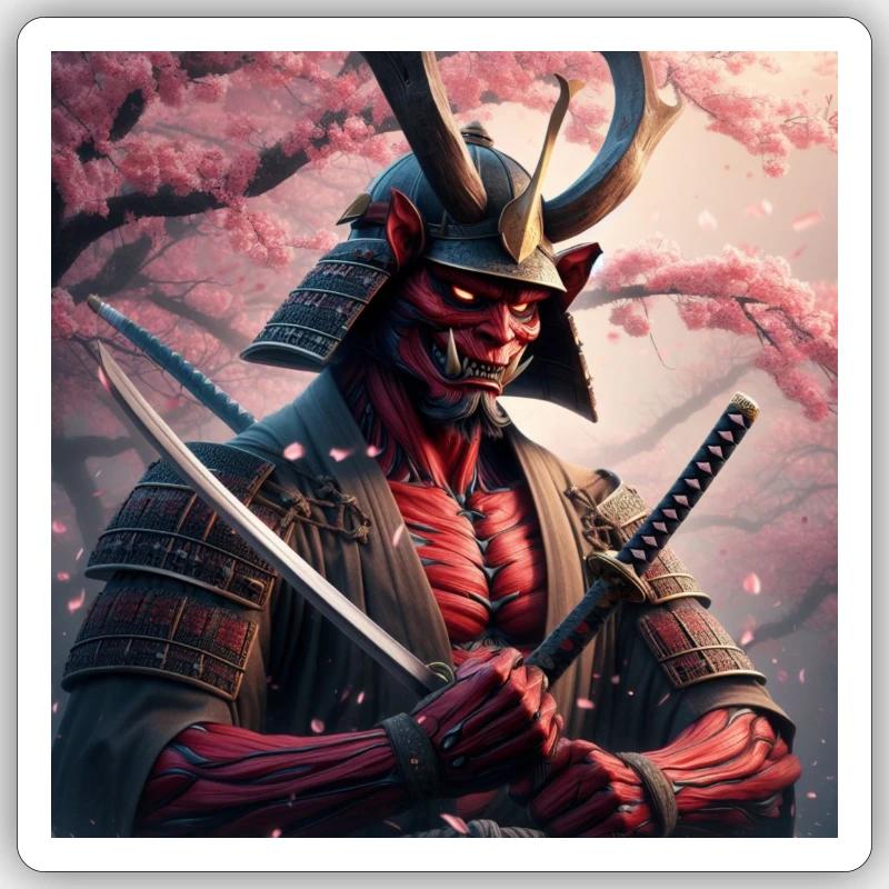 Oni Samurai Sticker Größe S (10 x 10 cm)