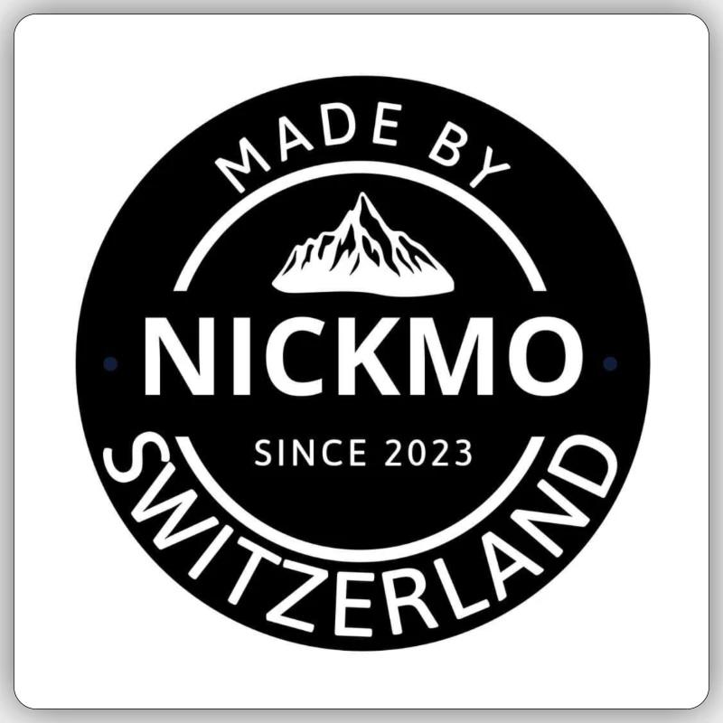 NICKMO - Sticker Größe S (10 x 10 cm) - Mattweiß