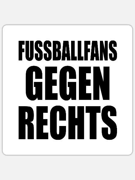 fussballfans gegen rechts - Sticker Größe S (10 x 10 cm) - Mattweiß