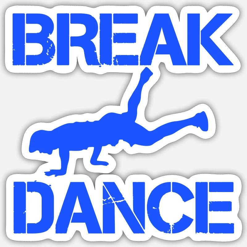 Breakdance (Breakdance) - Sticker taille S (10 x 10 cm) - blanc mat